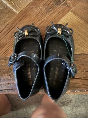 Mini Melissa Black Bow Mary Jane Shoes